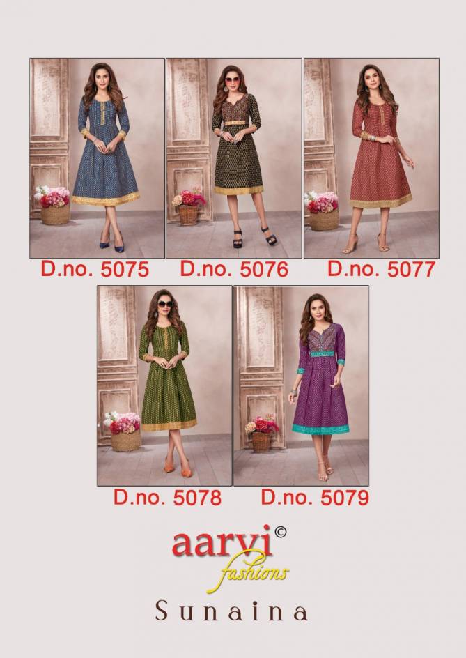 Aarvi Sunaina Vol 1 Regular Wear Wholesale Cotton Kurtis Catalog
